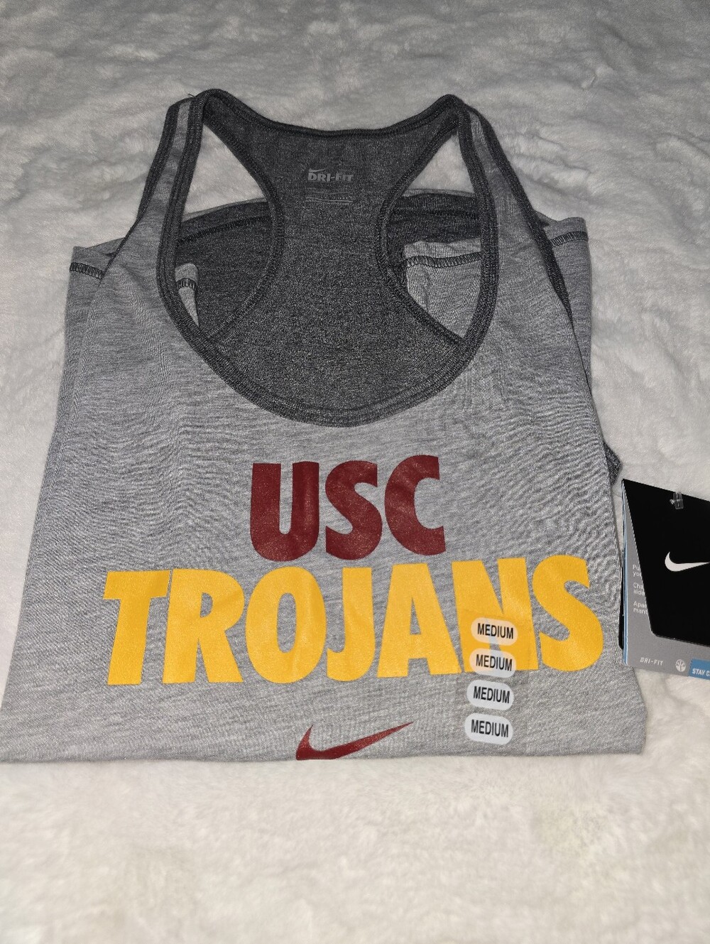 Nike USC Trojans Dri-Fit Racerback Tank with Cardinal Red and Gold Logo - (NWT)